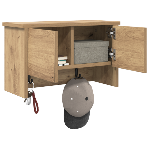 Perchero de pared con estante Roble artisan 50 x 20 x 30 cm M 3