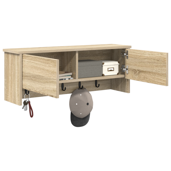 Perchero de pared con estante Roble Sonoma 80 x 20 x 30 cm M 3
