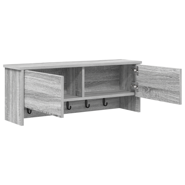Perchero de pared con estante Gris sonoma 80 x 20 x 30 cm M 5
