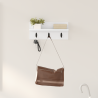 Perchero de pared Blanco 40 x 10.5 x 18 cm Madera contrachapada 1