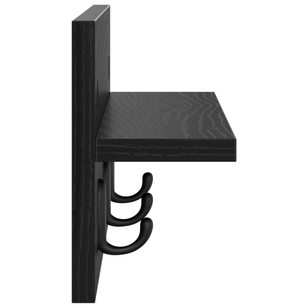 Perchero de pared con estante Roble negro 40 x 10.5 x 18 cm M 5