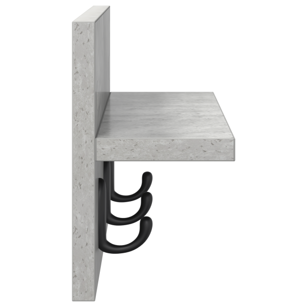 Perchero de pared con estante Gris hormigón 40 x 10.5 x 18 cm M 5
