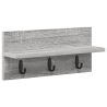 Perchero de pared con estante Gris sonoma 40 x 10.5 x 18 cm 2