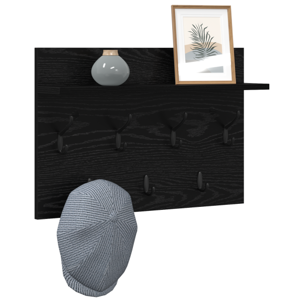 Perchero de pared con estante Roble negro 60 x 40 x 12 cm M 3