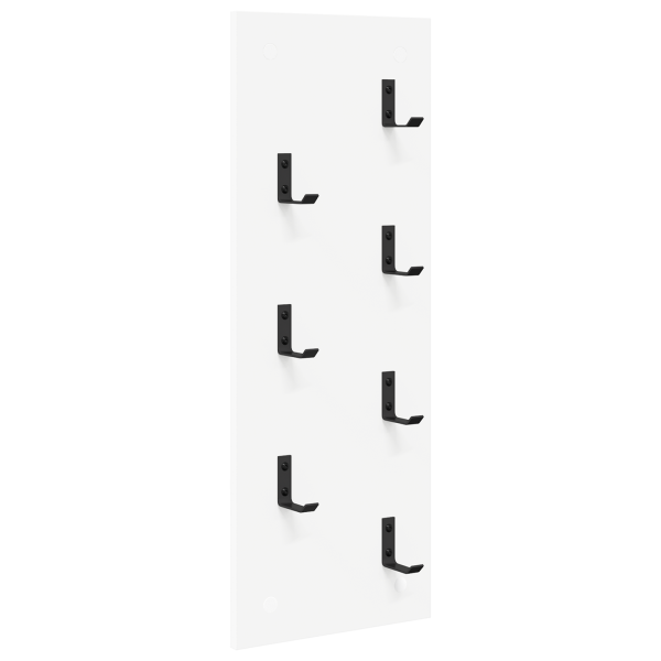 Perchero de pared Blanco 30 x 1.5 x 80 cm Madera contrachapada M 2