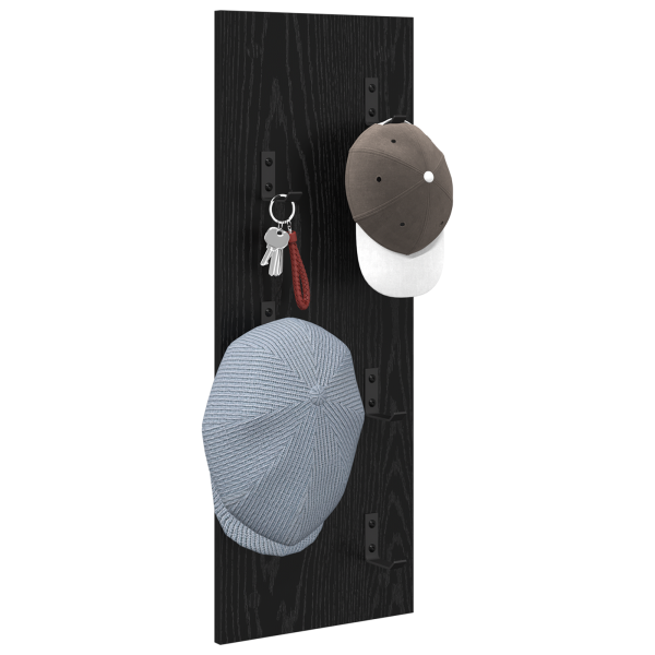 Perchero de pared Roble negro 30 x 1.5 x 80 cm M 3