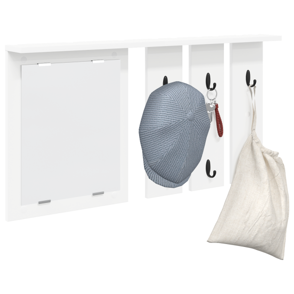 Perchero de pared Blanco 85 x 10 x 45 cm Madera contrachapada M 3