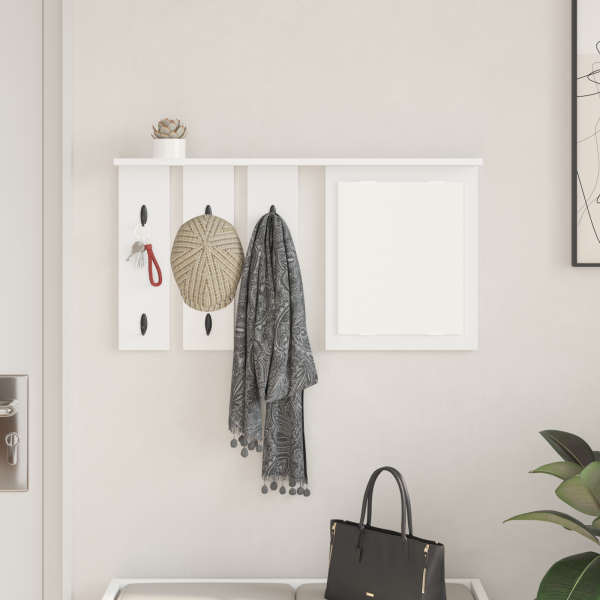 Perchero de pared Blanco 85 x 10 x 45 cm Madera contrachapada M 4