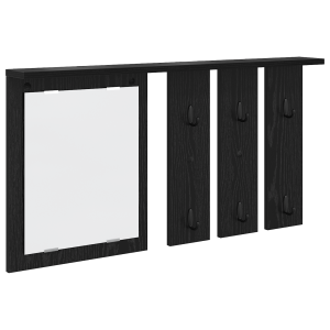 Perchero de pared con estante Roble negro 85 x 10 x 45 cm H