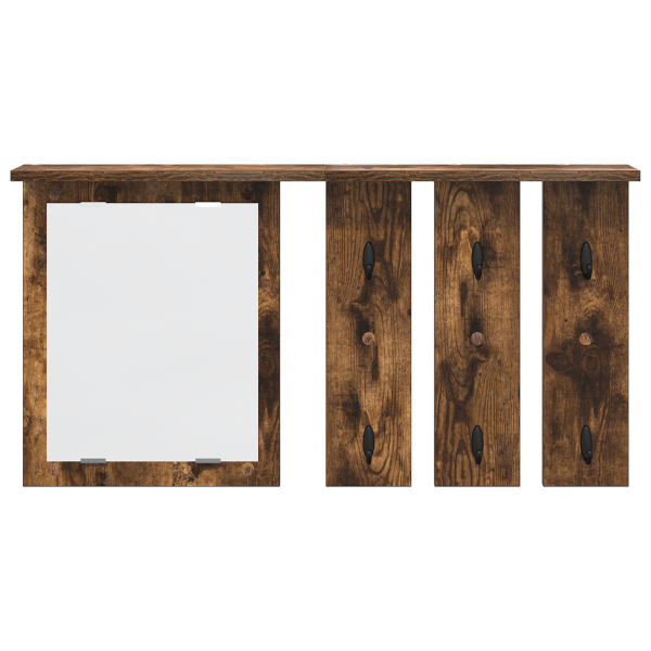 Perchero de pared con estante Roble ahumado 85 x 10 x 45 cm M 5