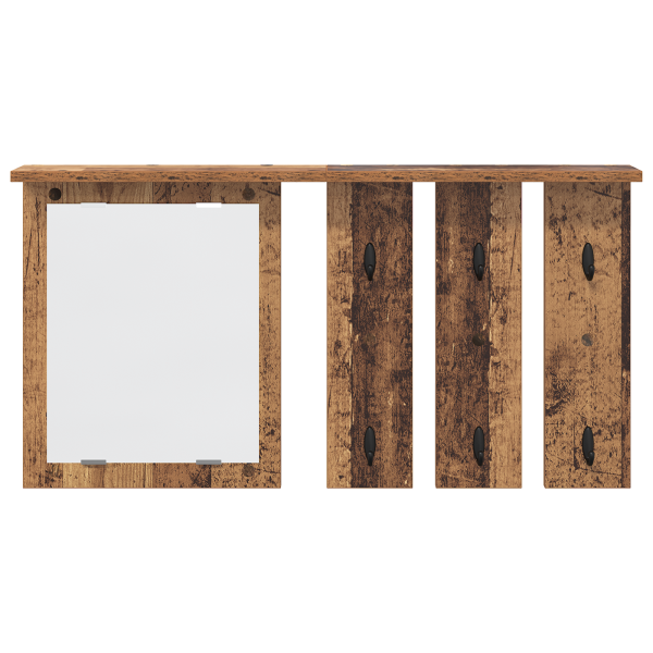 Perchero de pared con estante Madera vieja 85 x 10 x 45 cm M 5