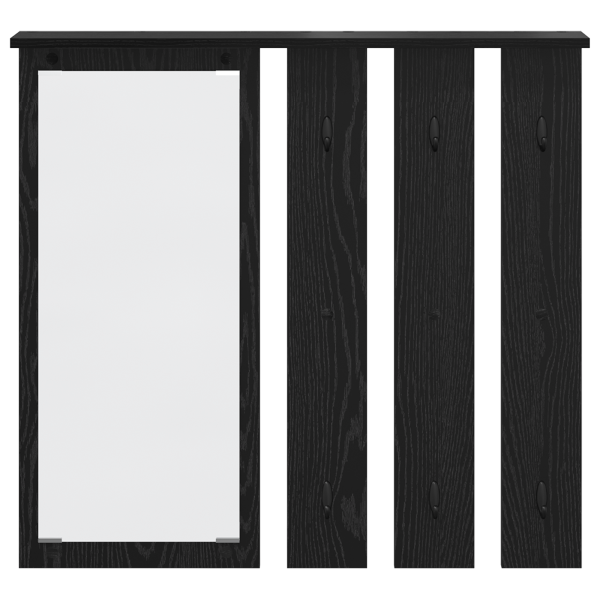 Perchero de pared con estante Roble negro 84 x 10 x 80 cm M 5