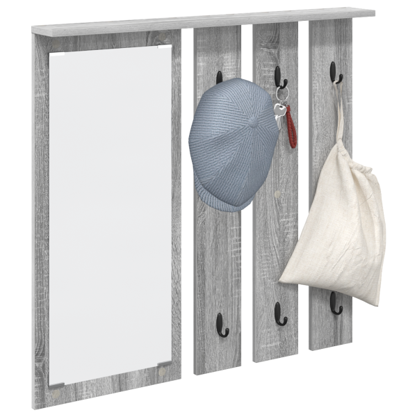 Perchero de pared con estante Gris sonoma 84 x 10 x 80 cm M 3