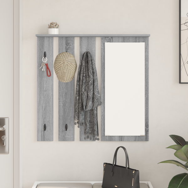 Perchero de pared con estante Gris sonoma 84 x 10 x 80 cm M 4