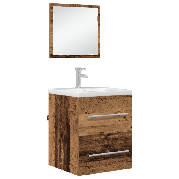 Gabinete de Baño con cajón Madera envejecida 41 x 38.5 x 48 cm M 3