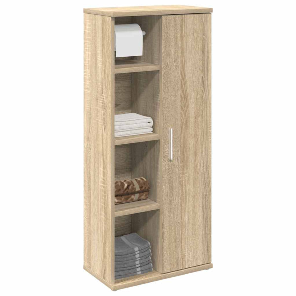 Mueble de baño con portarrollos roble Sonoma 39x22x90 cm D