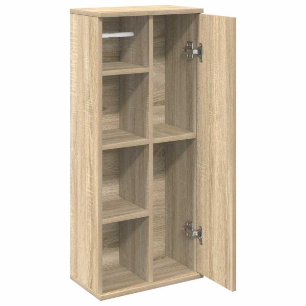 Mueble de baño con portarrollos roble Sonoma 39x22x90 cm M 5