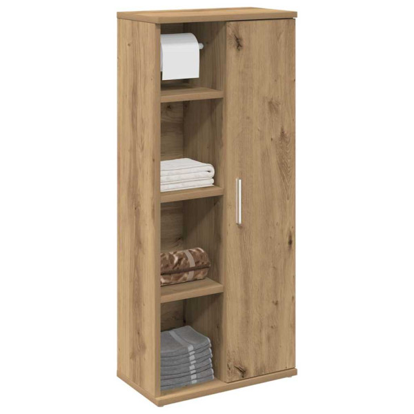 Mueble de baño con portarrollos roble artisan 39x22x90 cm D