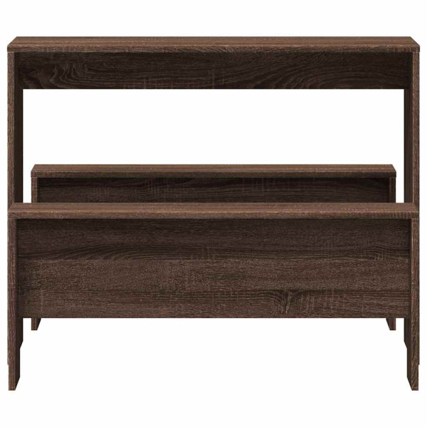 Mesa y bancos de comedor 3 pzas madera ingeniería roble marrón M 4