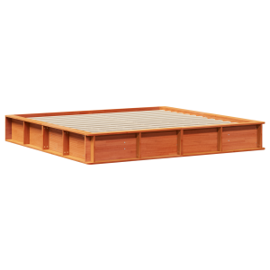 Estructura de cama Marrón cera 200 x 200 cm Madera H