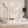 Estrutura da Cama Branco 180 x 200 cm Madeira e Metal 4