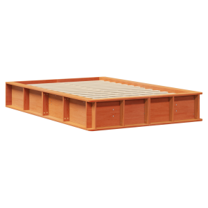 Estructura de cama Marrón cera 140 x 200 cm Madera maciza H