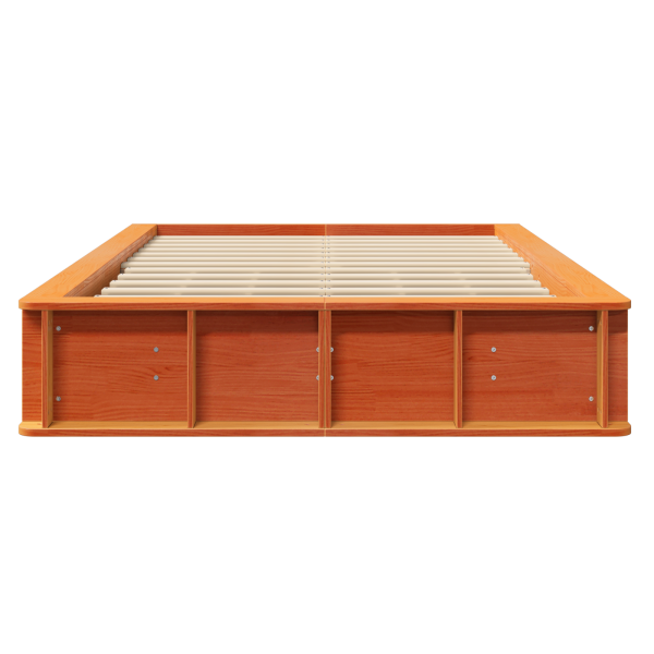 Estructura de cama Marrón cera 140 x 200 cm Madera maciza M 5