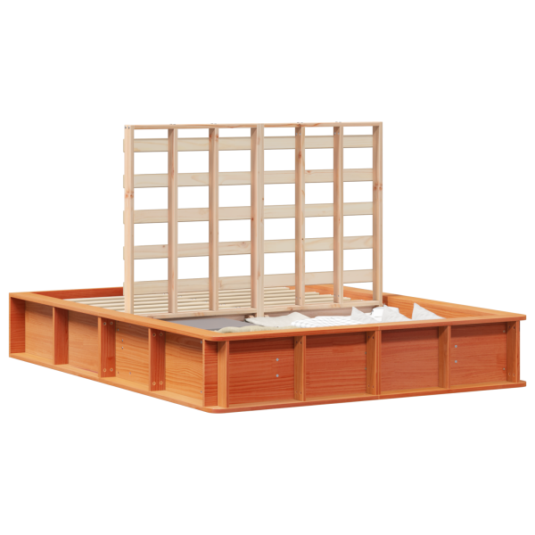 Estructura de cama Marrón cera 140 x 190 cm Madera maciza M 3