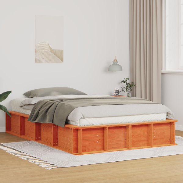 Estructura de cama Marrón cera 120 x 190 cm Madera D
