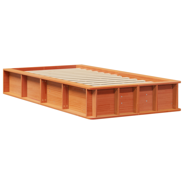 Estructura de cama Marrón cera 100 x 200 cm Madera M 2