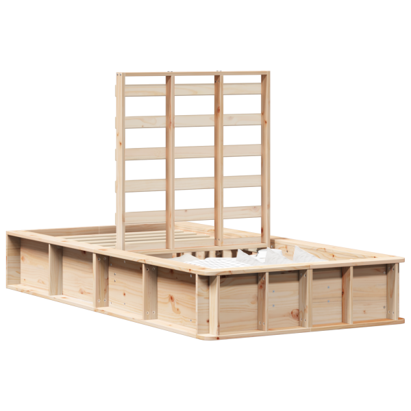 Estructura de cama Marrón 90 x 200 cm Madera maciza de pino M 3