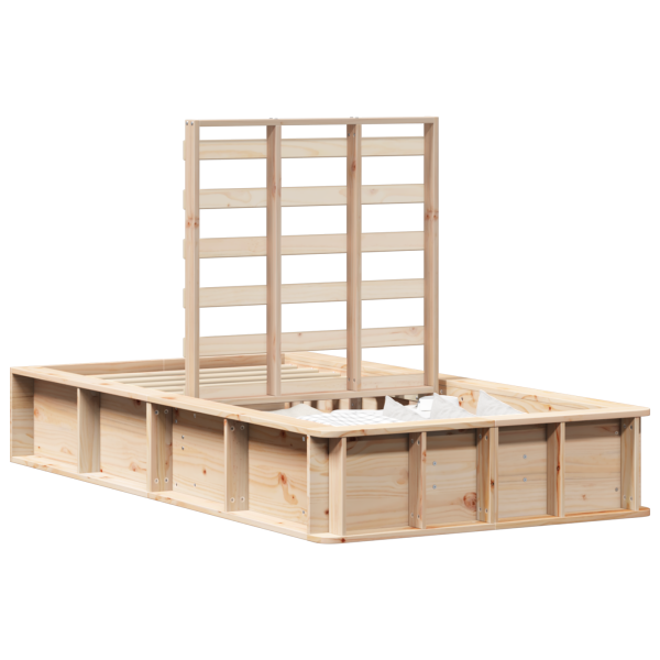 Estructura de cama con almacenamiento Manual Marrón 90 x 190 cm Madera M 3