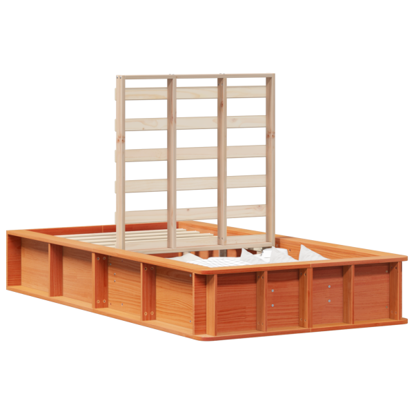 Estrutura da Cama Castanho-mel 90 x 190 cm Madeira maciça M 3