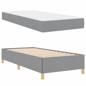 Cama tipo Box Spring Negro. Marrón y Blanco 80 x 200 cm tela H
