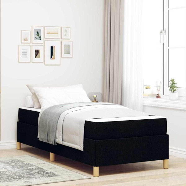 Cama tipo Box Spring Otro Negro y Blanco 90 x 190 cm tela D