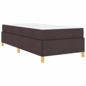 Cama tipo Box Spring Marrón oscuro y Blanco 90 x 200 cm tela H