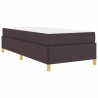 Cama tipo Box Spring Marrón oscuro y Blanco 90 x 200 cm tela 2