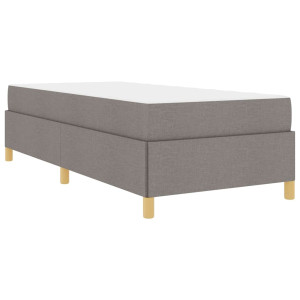 Cama tipo Box Spring Otro Taupe y Blanco 90 x 200 cm tela H
