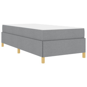 Cama tipo Box Spring Otro Gris claro y Blanco 100 x 200 cm tela H