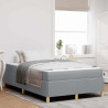 Cama tipo Box Spring Otro Gris claro y Blanco 120 x 190 cm tela 1
