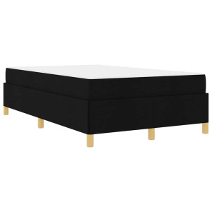 Cama tipo Box Spring Negro y Blanco y Negro 120 x 190 cm tela H