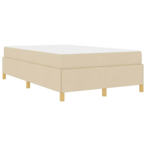 Cama tipo Box Spring Otro Crema y Blanco 120 x 200 cm tela H