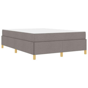 Cama tipo Box Spring Otro Taupe y Blanco 160 x 200 cm tela H