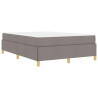 Cama tipo Box Spring Otro Taupe y Blanco 160 x 200 cm tela 2