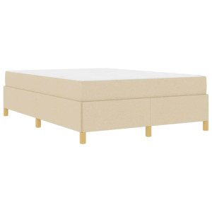 Cama tipo Box Spring Otro Crema y Blanco 160 x 200 cm tela H