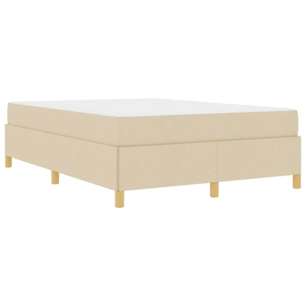 Cama tipo Box Spring Otro Crema y Blanco 160 x 200 cm tela M 2