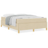 Cama tipo Box Spring Otro Crema y Blanco 160 x 200 cm tela 4