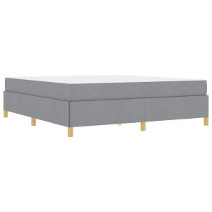 Cama tipo Box Spring Otro Gris claro y Blanco 180 x 200 cm tela H