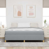 Cama tipo Box Spring Otro Gris claro y Blanco 180 x 200 cm tela 5