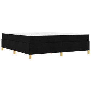 Cama tipo Box Spring Negro y Blanco y Negro 180 x 200 cm tela H